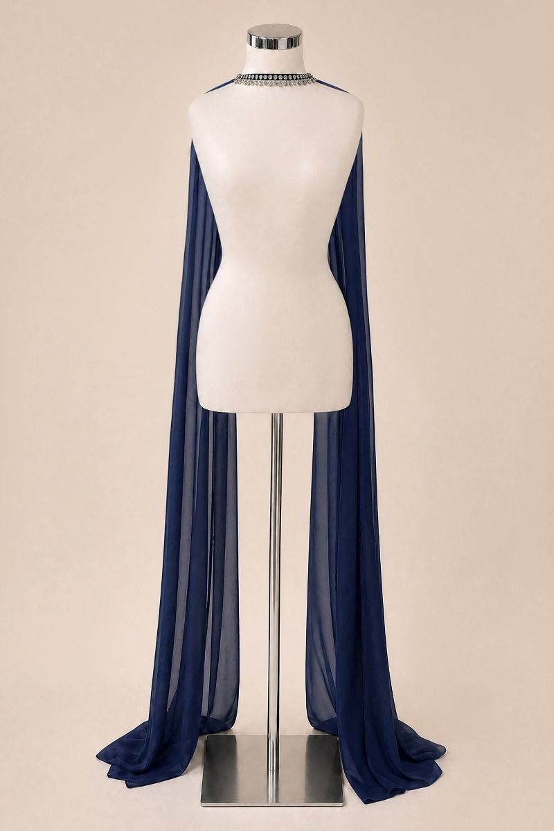 Chiffon Scarf with Rhinestone Detail
