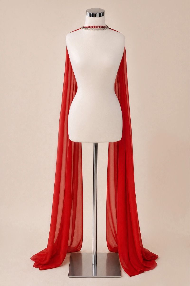 Chiffon Scarf with Rhinestone Detail