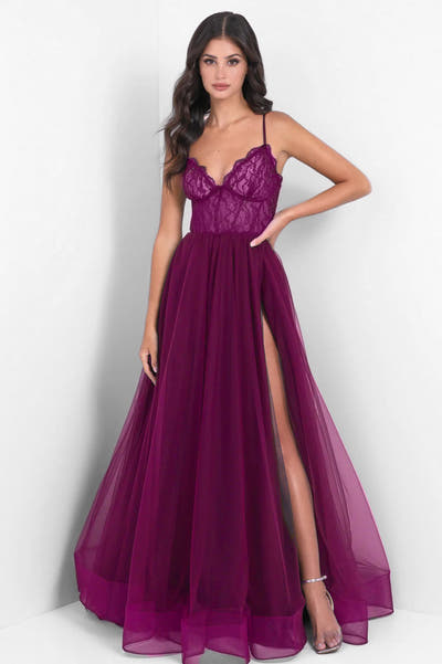 Dani Gown - Mulberry - Lace & Tulle A-line Dress