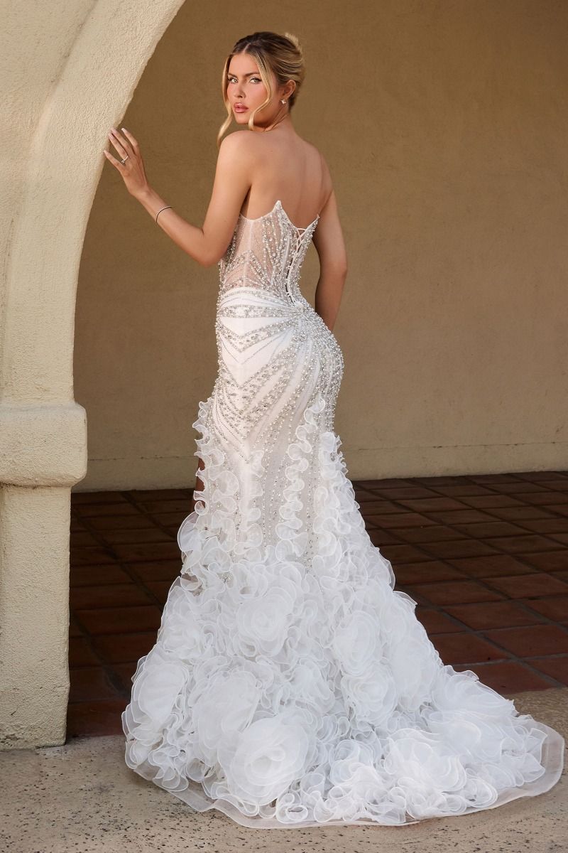 organza ruffle skirt wedding dress Crop Top Halter Organza Two Piece Wedding Dress with Ruffles Skirt