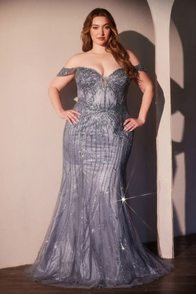 Annette Gown  - OFF THE SHOULDER FLORAL BEADED GOWN