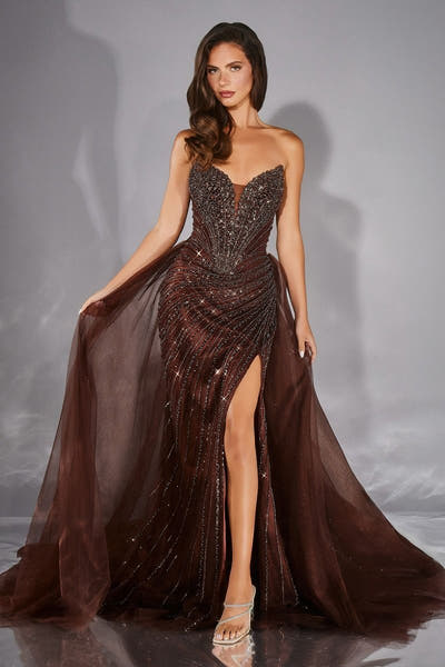 Justice Gown - Strapless Beaded Dress With Overskirt
