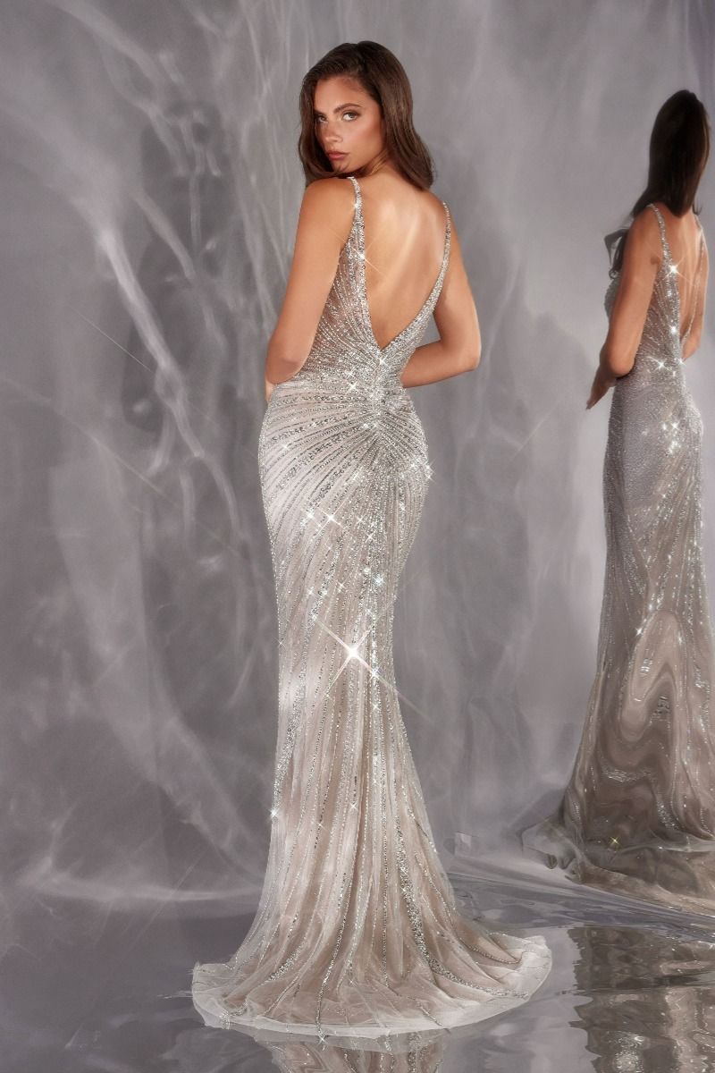 Zelda Gown - Beaded Sweetheart Dress with Slit