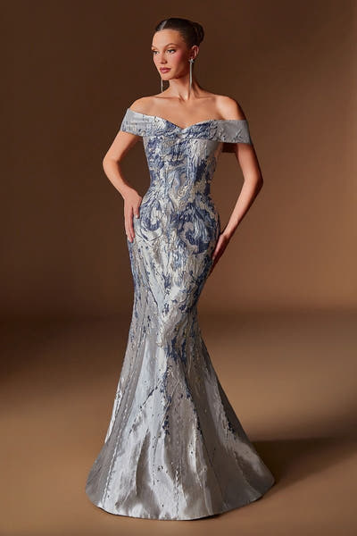 Mykonos Gown - Metallic Jacquard Mermaid Evening Dress