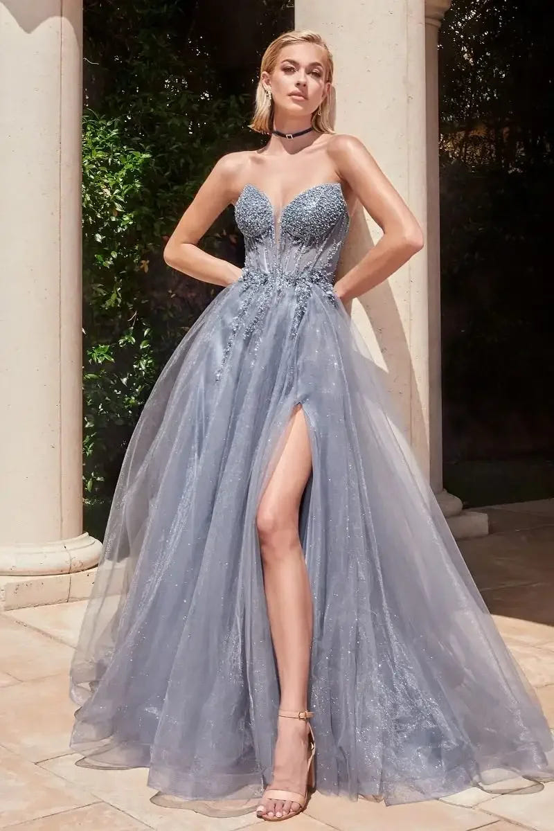 Marisol Gown - Pearl Beaded Glitter Tulle Ball Gown