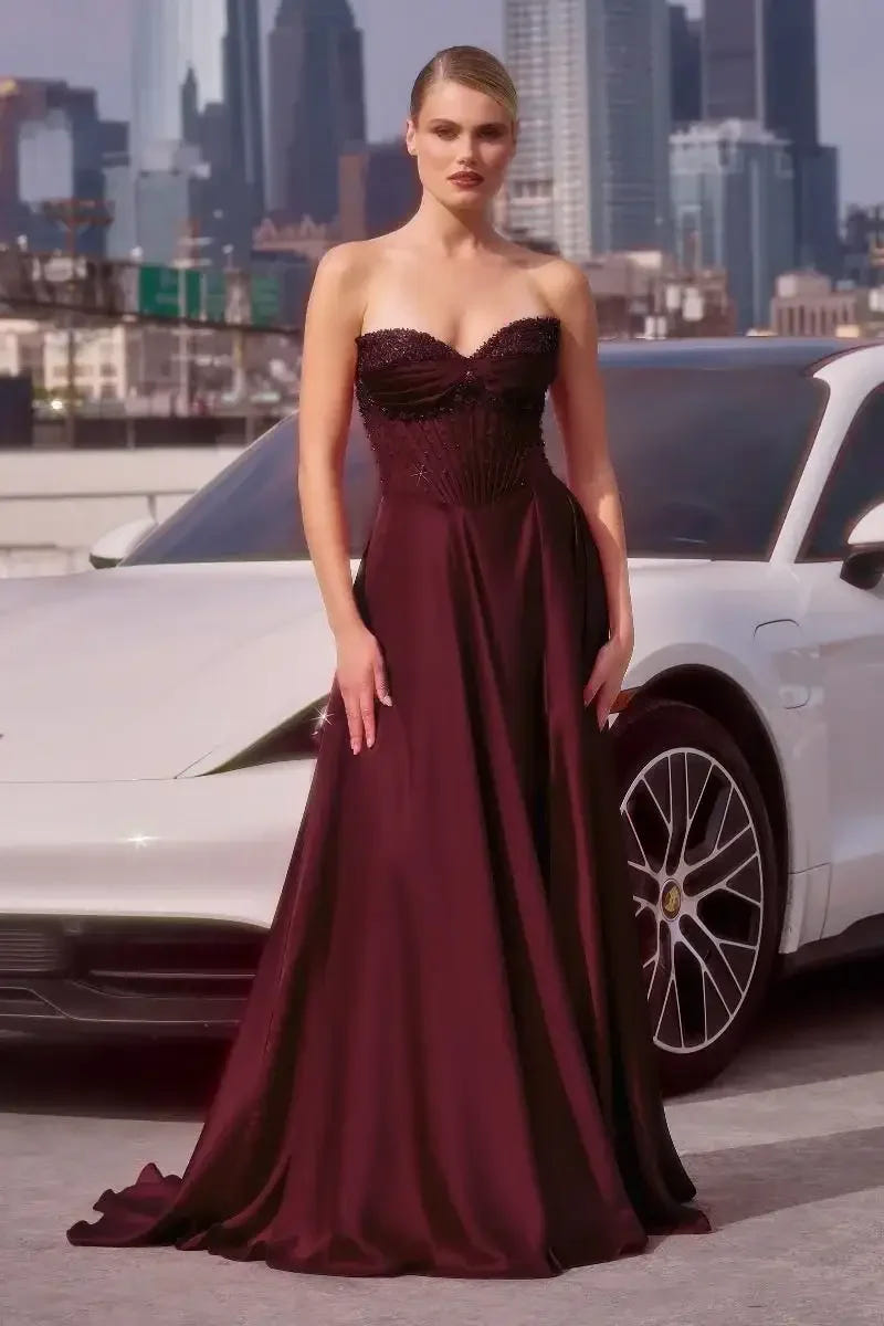 Melanie Gown - A-line Dress with Beaded Bodice & Corset Back