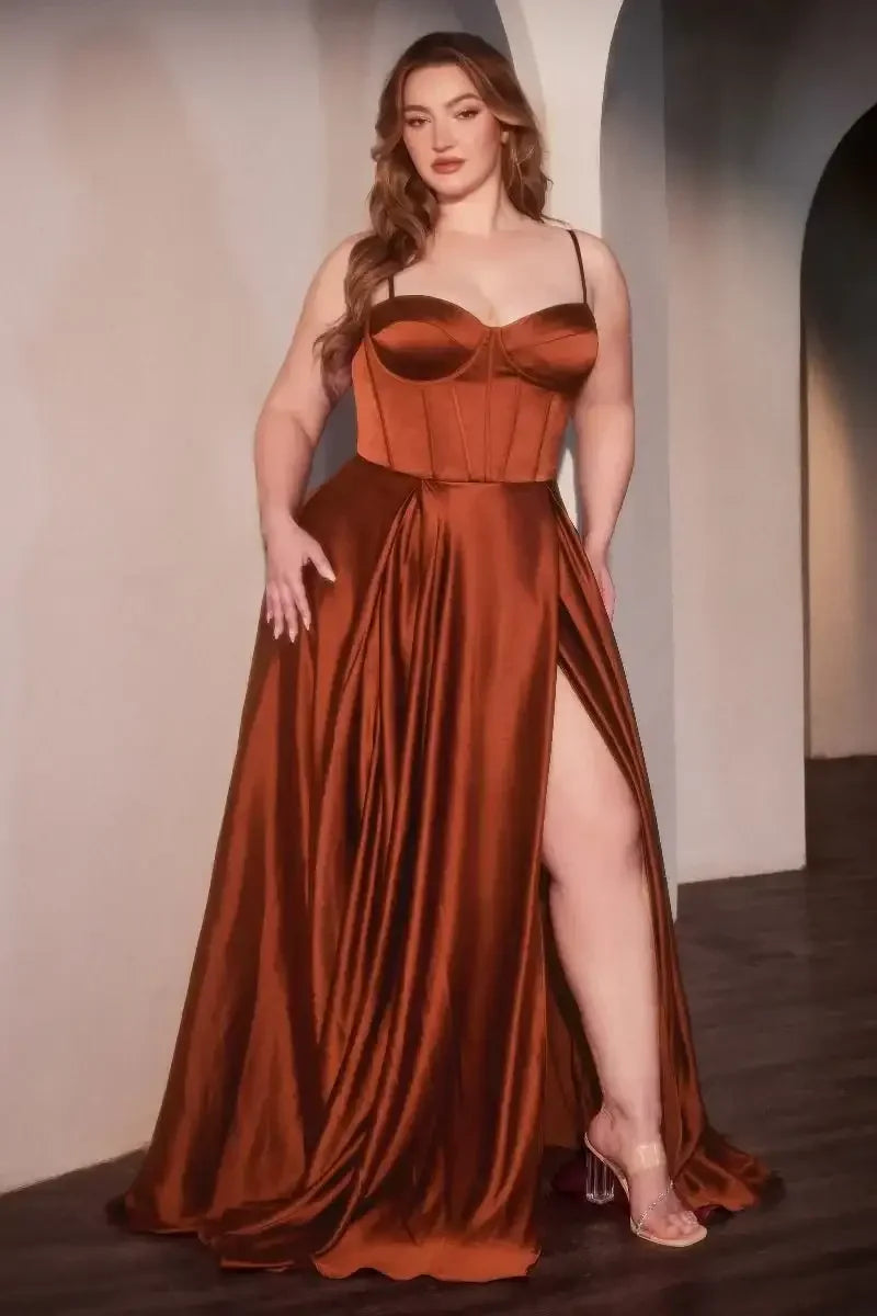 SELMA GOWN - SIENNA - A-LINE LUXE SATIN BUSTIER DRESS