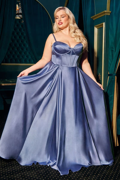 SELMA GOWN - A-LINE LUXE SATIN BUSTIER DRESS