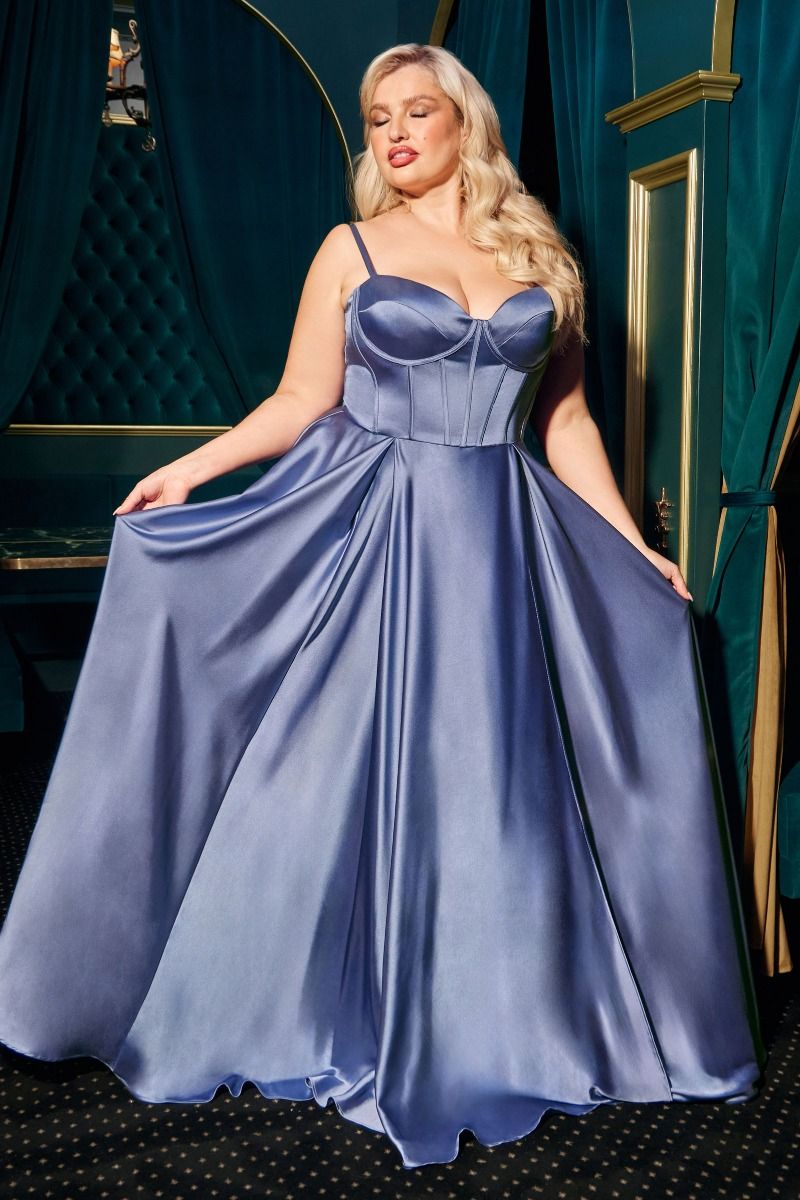 SELMA GOWN - A-LINE LUXE SATIN BUSTIER DRESS