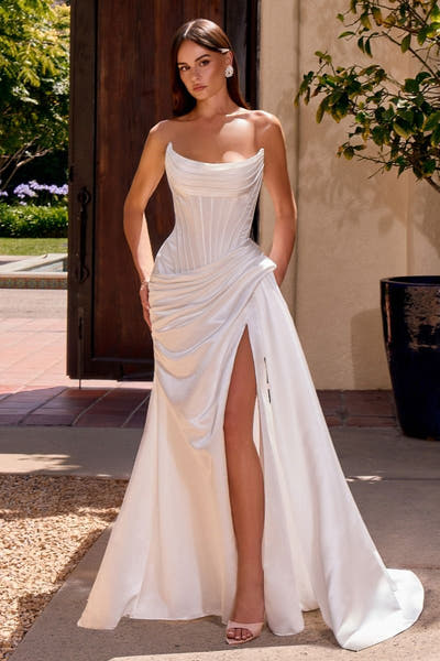 Brighton Gown - Fitted Satin Corset Wedding Gown