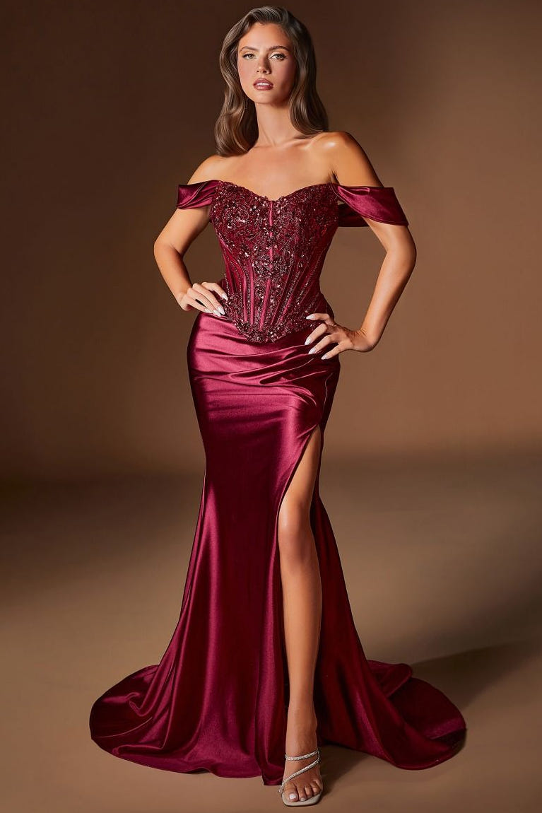 Ambrose Gown - Basque Waist Corset Satin Dress