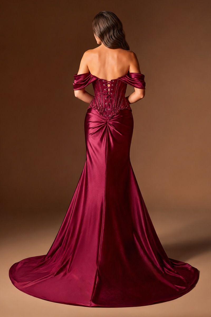 Ambrose Gown - Basque Waist Corset Satin Dress