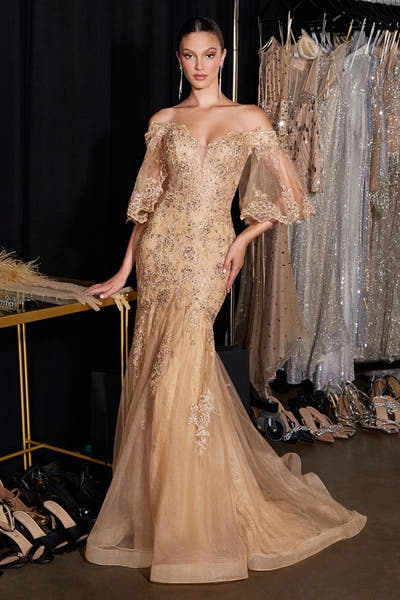 Margareta Gown - Bell Sleeve Lace Mermaid Dress