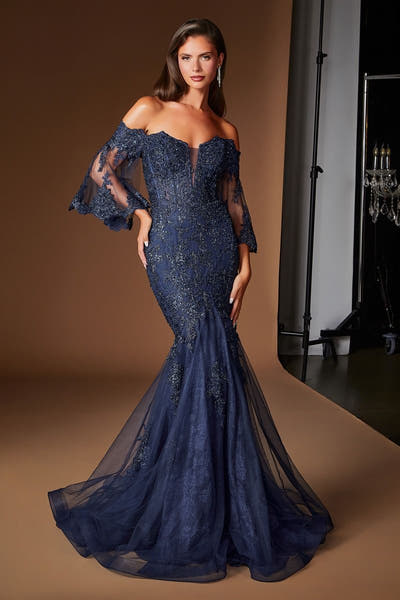 Margareta Gown - Bell Sleeve Lace Mermaid Dress