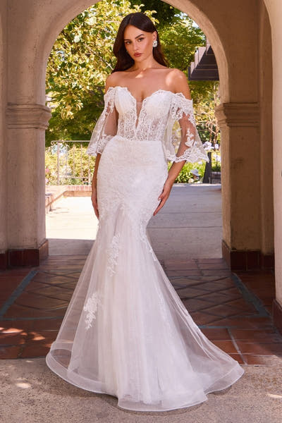 Margareta Gown - Bell Sleeve Mermaid Wedding Dress