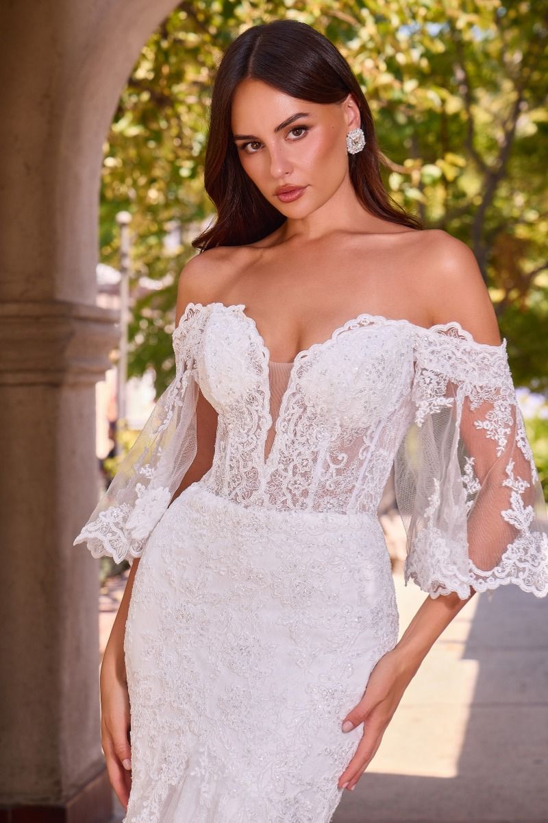 Margareta Gown - Bell Sleeve Mermaid Wedding Dress
