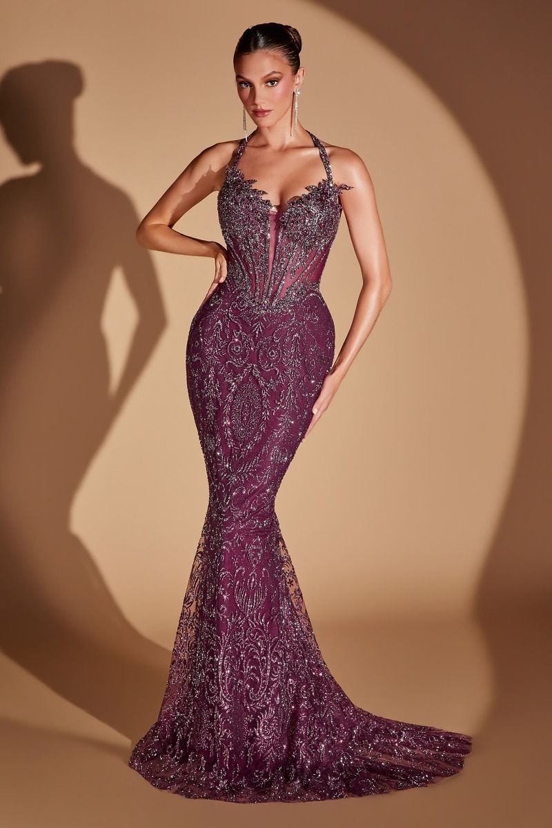 Elsie Gown - Halter Mermaid Evening Dress
