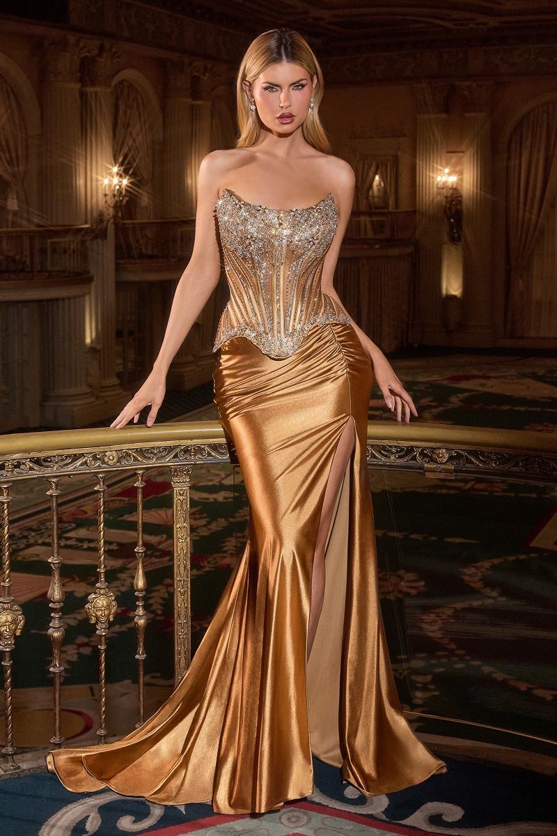 Lenora Gown - Fitted Crystal Corset Dress