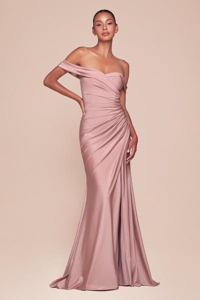 FREYA GOWN - OFF THE SHOULDER STRETCH SPANDEX DRESS