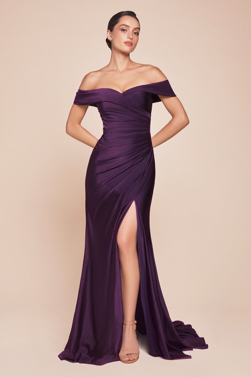 FREYA GOWN - OFF THE SHOULDER STRETCH SPANDEX DRESS