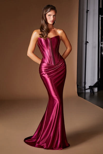 Chase Gown - Strapless Satin Corset Dress