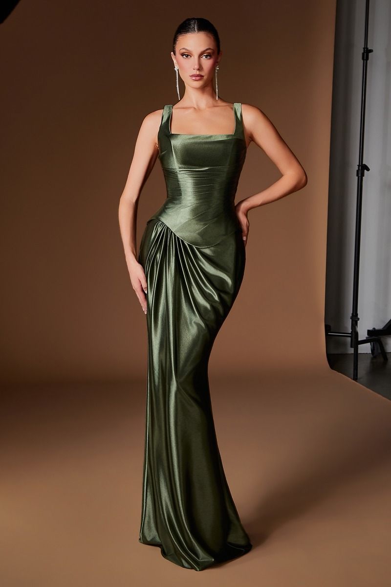 Trudy Gown - Draped Luxe Satin Dress