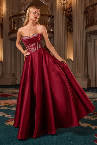 Mindy Mikado Ball Gown - Corset A-line Evening Dress | Lady Black Tie