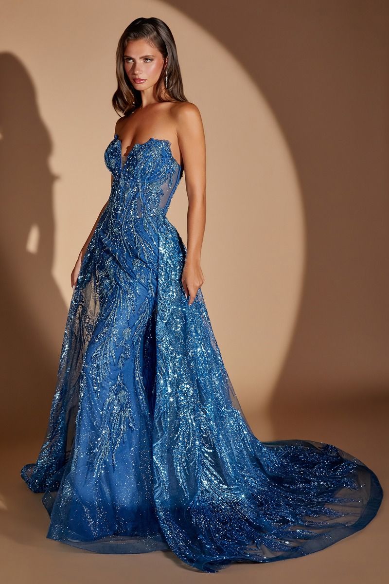 Harlyn Gown - Strapless Formal Gown with Overskirt
