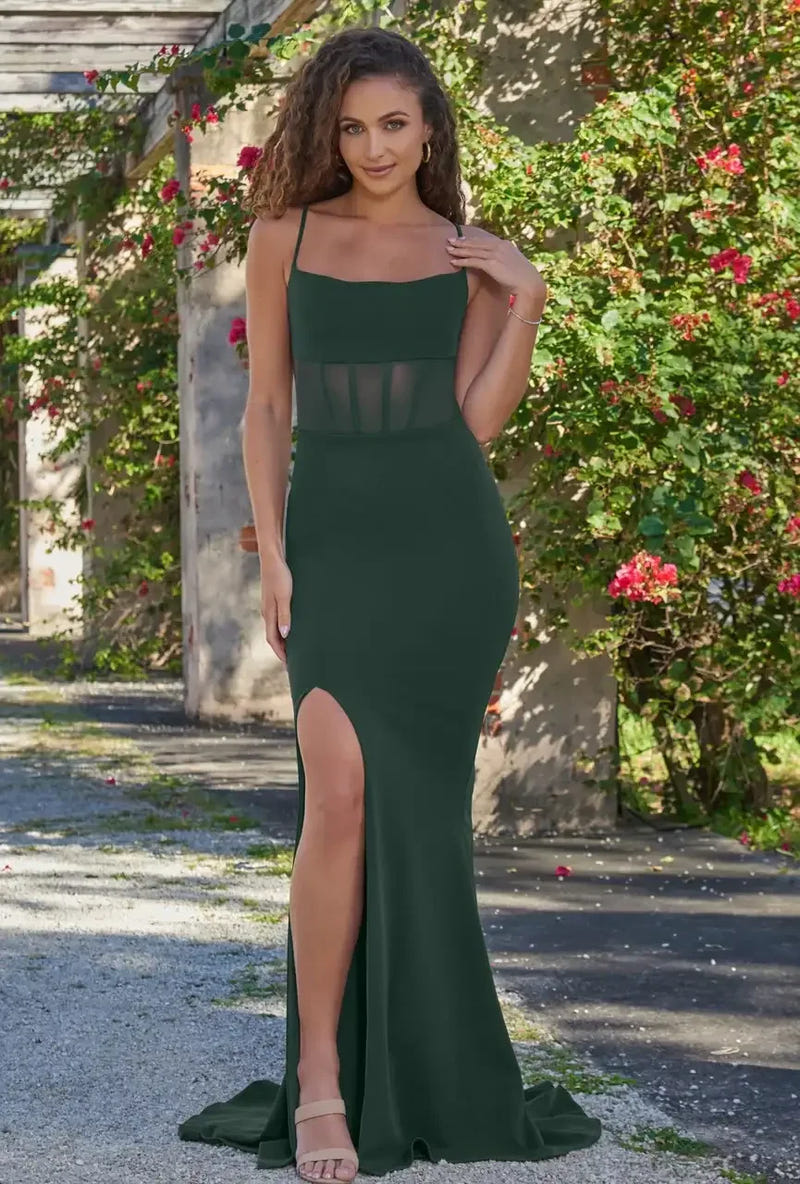 Naomi Corset Gown - Emerald