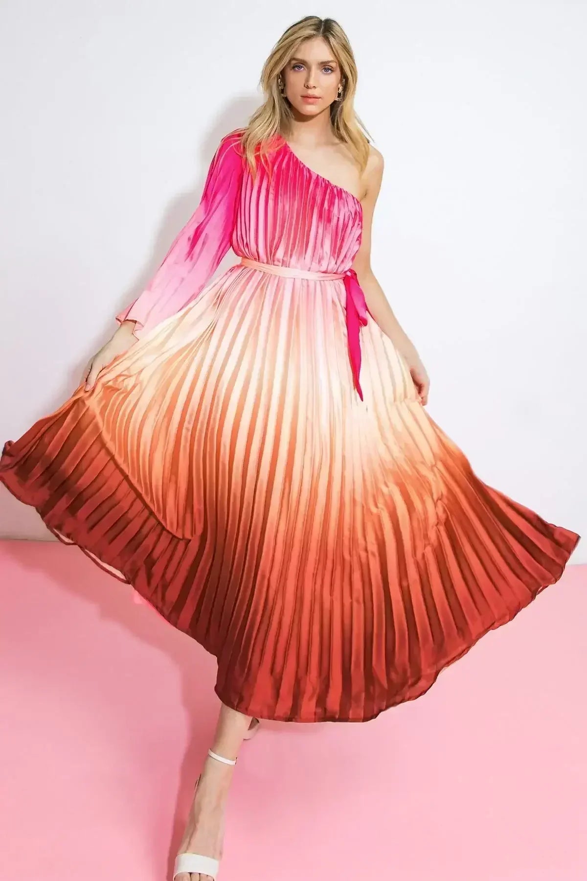 Lady Black Tie - Sunrise Glow - Ombre Midi Dress - Size S Lady Black Tie - Sunrise Glow - Ombre Midi Dress - Size S