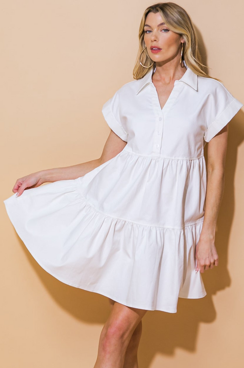 TIMELESS BEAUTY - WHITE SWING DRESS