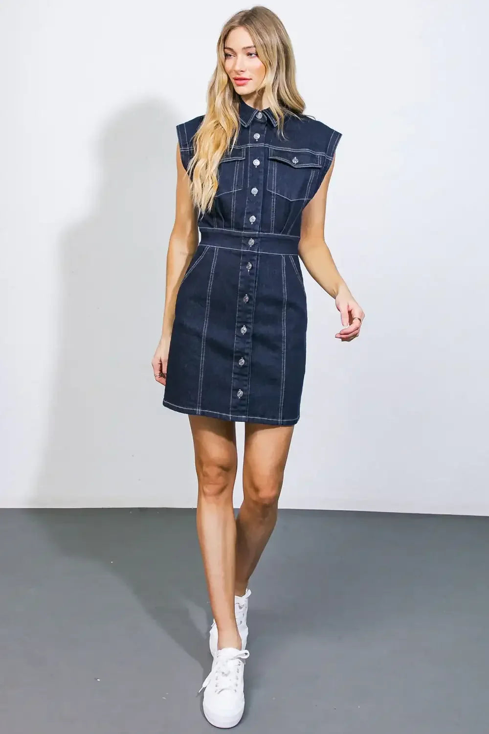 DALLAS GLAM - DARK DENIM MINI DRESS