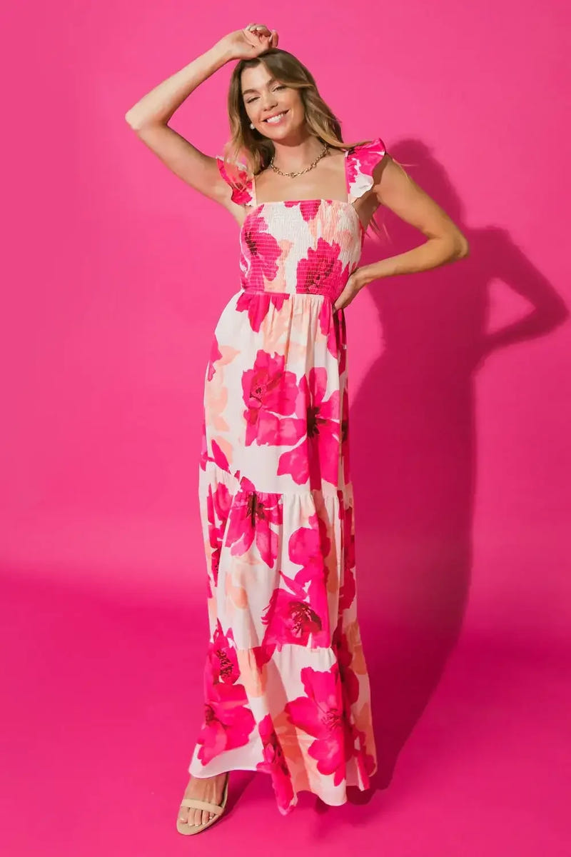 FEEL LIKE MOVING - FLORAL MAXI DRESS