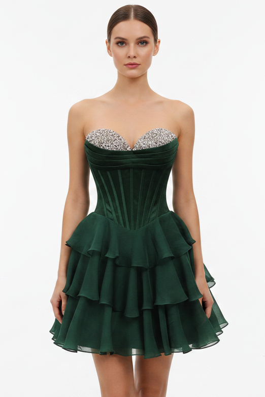 26449 - Ava Presley - Strapless Beaded Corset Mini Dress