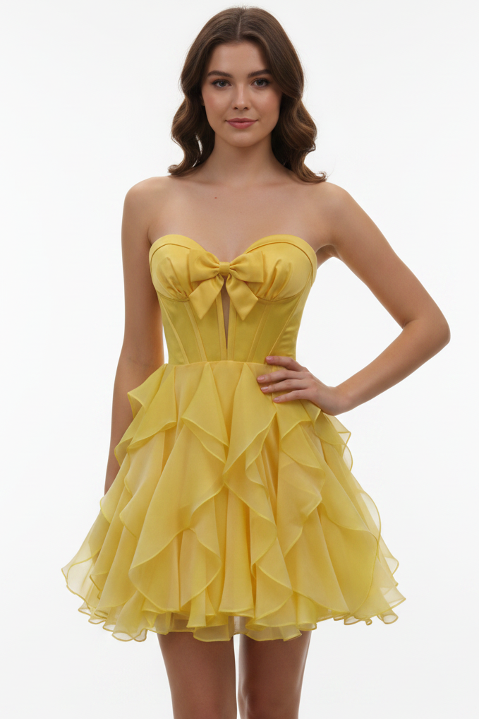 26451 - Ava Presley - Strapless Sweetheart Mini Dress
