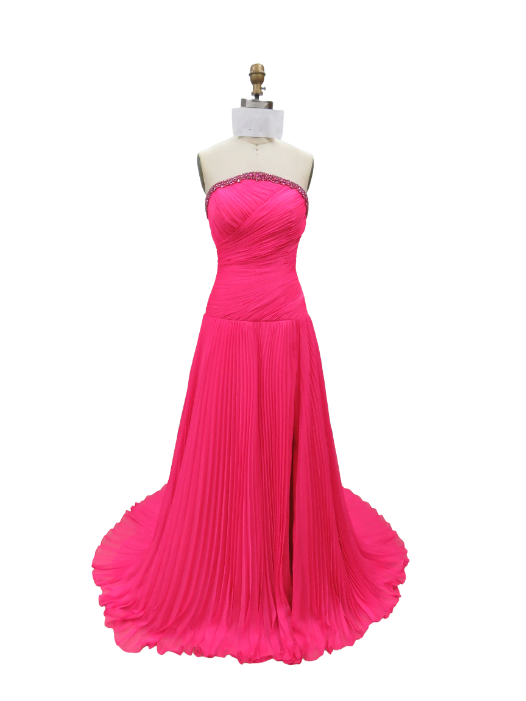 26533 - Ava Presley - Ruched Chiffon Strapless Gown