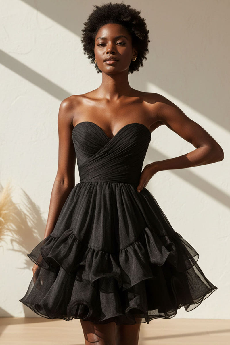 26426 - Ava Presley - Strapless Organza Mini Dress