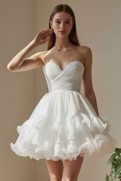 26426 - Ava Presley - Strapless Organza Mini Dress