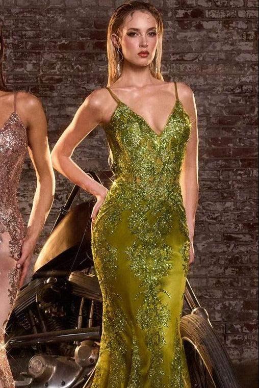 Lyra Gown - Greenery - FITTED FLORAL GLITTER PRINT CORSET GOWN