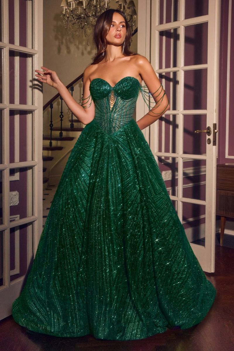 Rowan Gown - Beaded Ball Gown with Corset Back