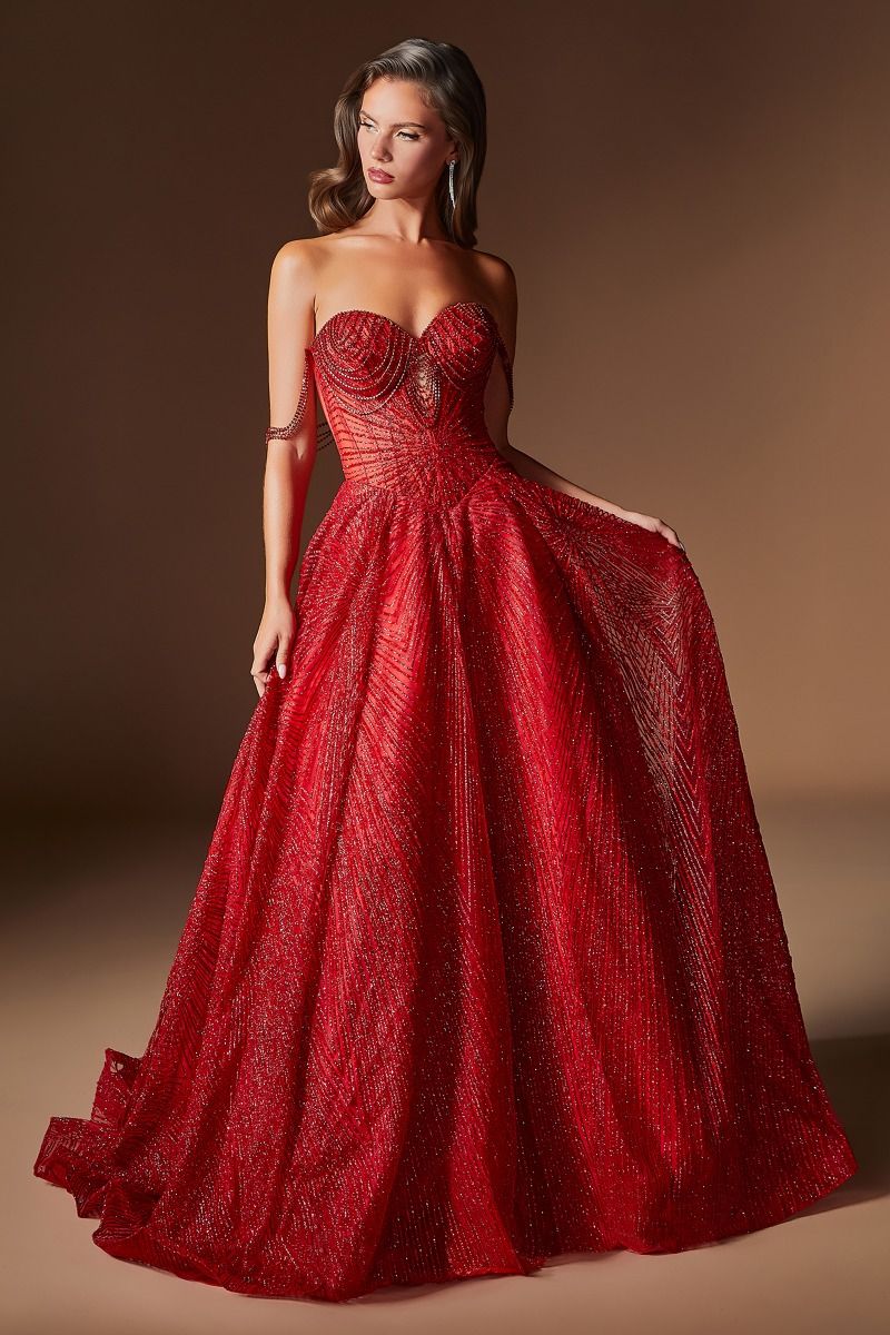 Rowan Gown - Beaded Ball Gown with Corset Back