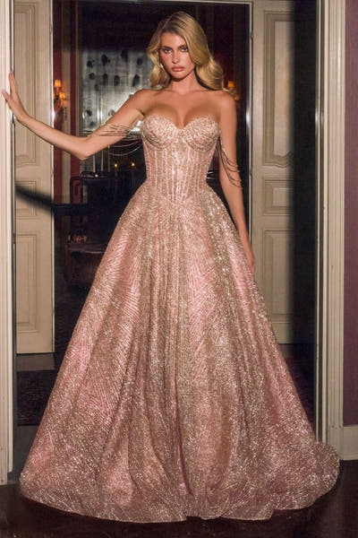 Rowan Gown - Beaded Ball Gown with Corset Back