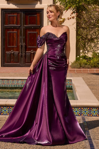 Susan Gown - Pleated Satin Mermaid Formal Gown