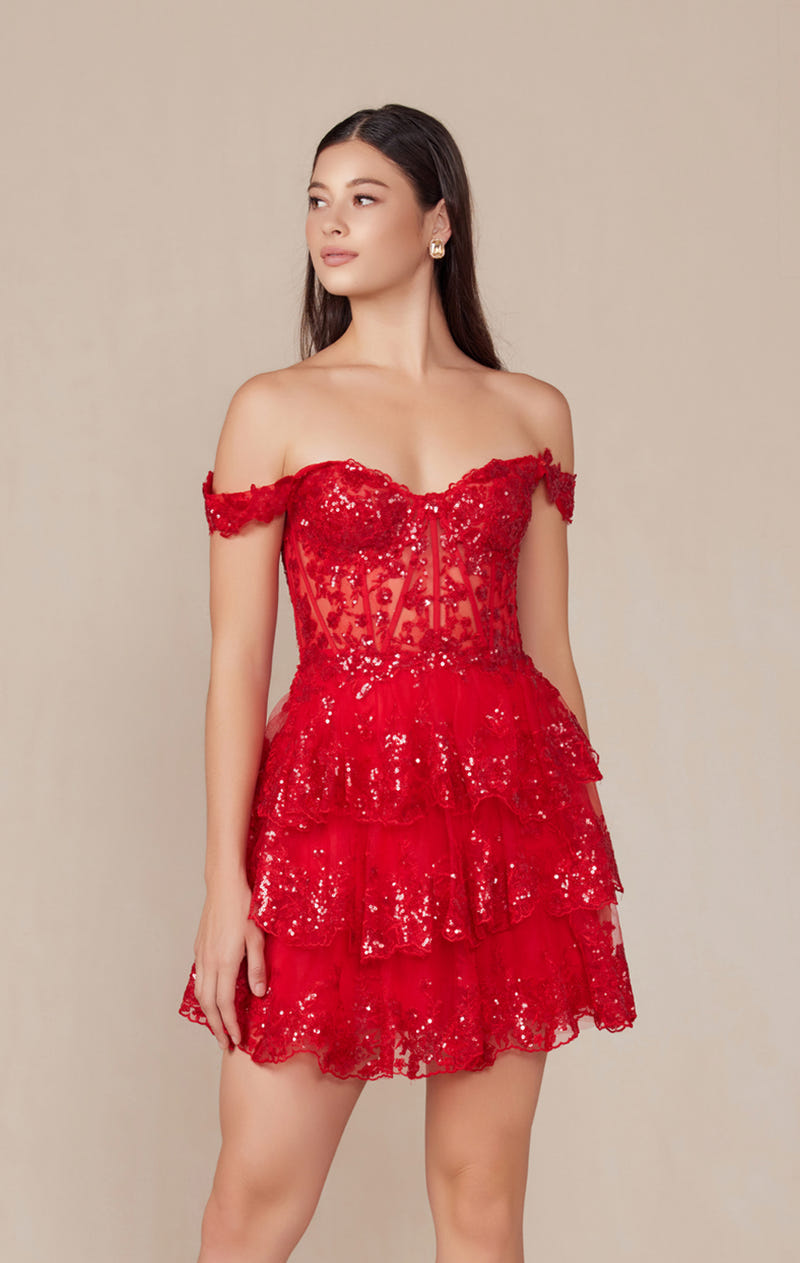 Brenna Mini Dress - Off The Shoulder Tiered Cocktail Dress