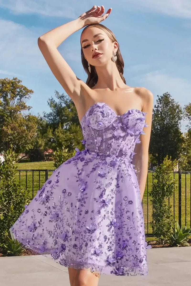 Evie Mini Dress - FLORAL STRAPLESS SHORT DRESS