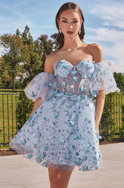 Evie Mini Dress - FLORAL STRAPLESS SHORT DRESS