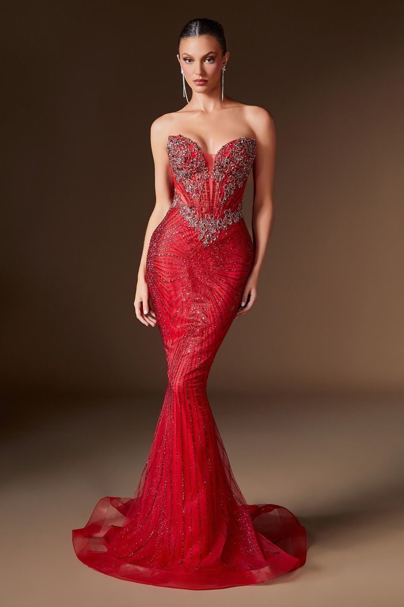 Jenna Gown - Crystal Embellished Fit & Flare Evening Gown