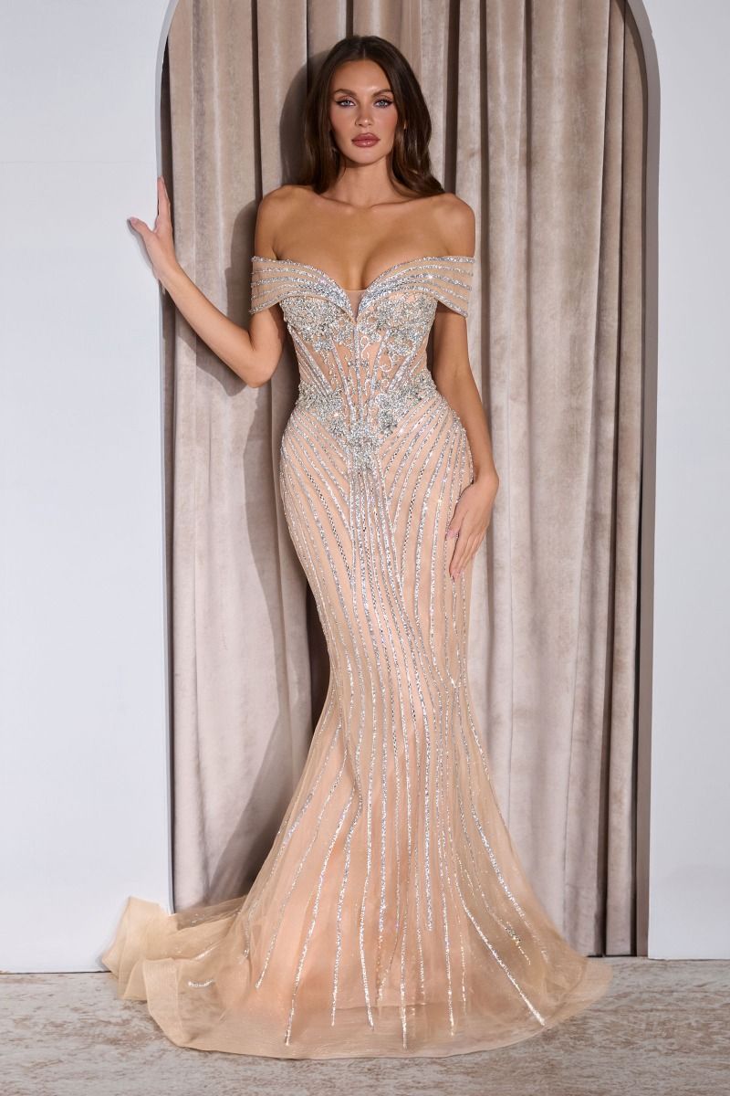 BIANCA GOWN - MERMAID BEADED EVENING DRESS