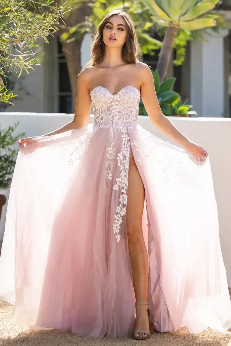 SOLAINE GOWN - MAUVE - STRAPLESS CORSET A-LINE DRESS