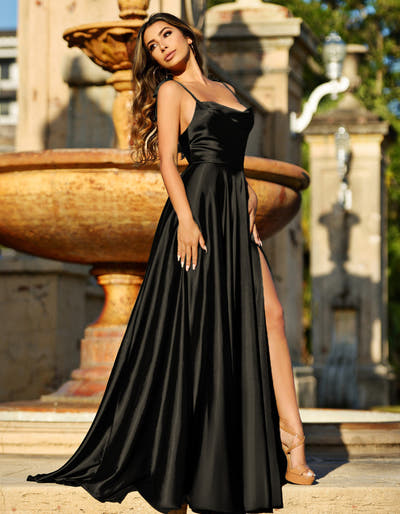 LOTTIE GOWN - SATIN A-LINE DRESS